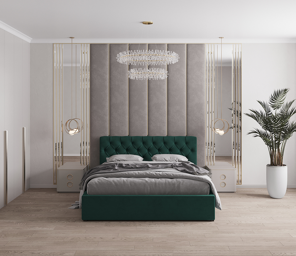 Кровать "Венеция" тёмно-зелёная — изображение 2